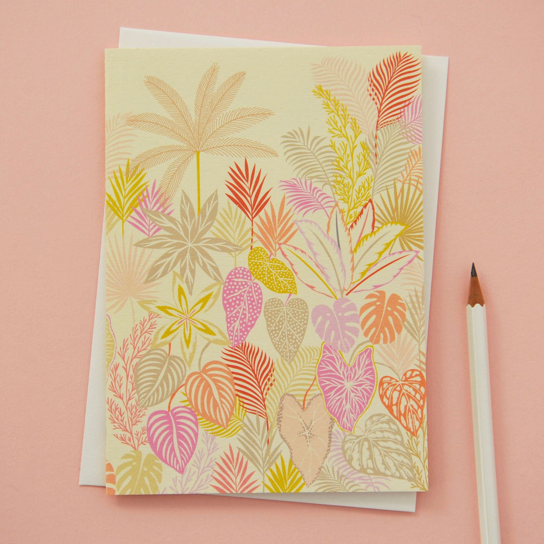 Elvira van Vredenburgh Grußkarten Grußkarte -  Tropical Botanics pink