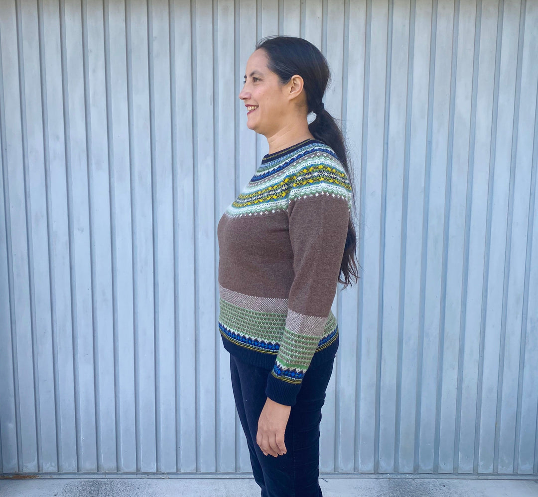 Éribe Sweater Pullover aus reiner Wolle - Alpine Harris Brown