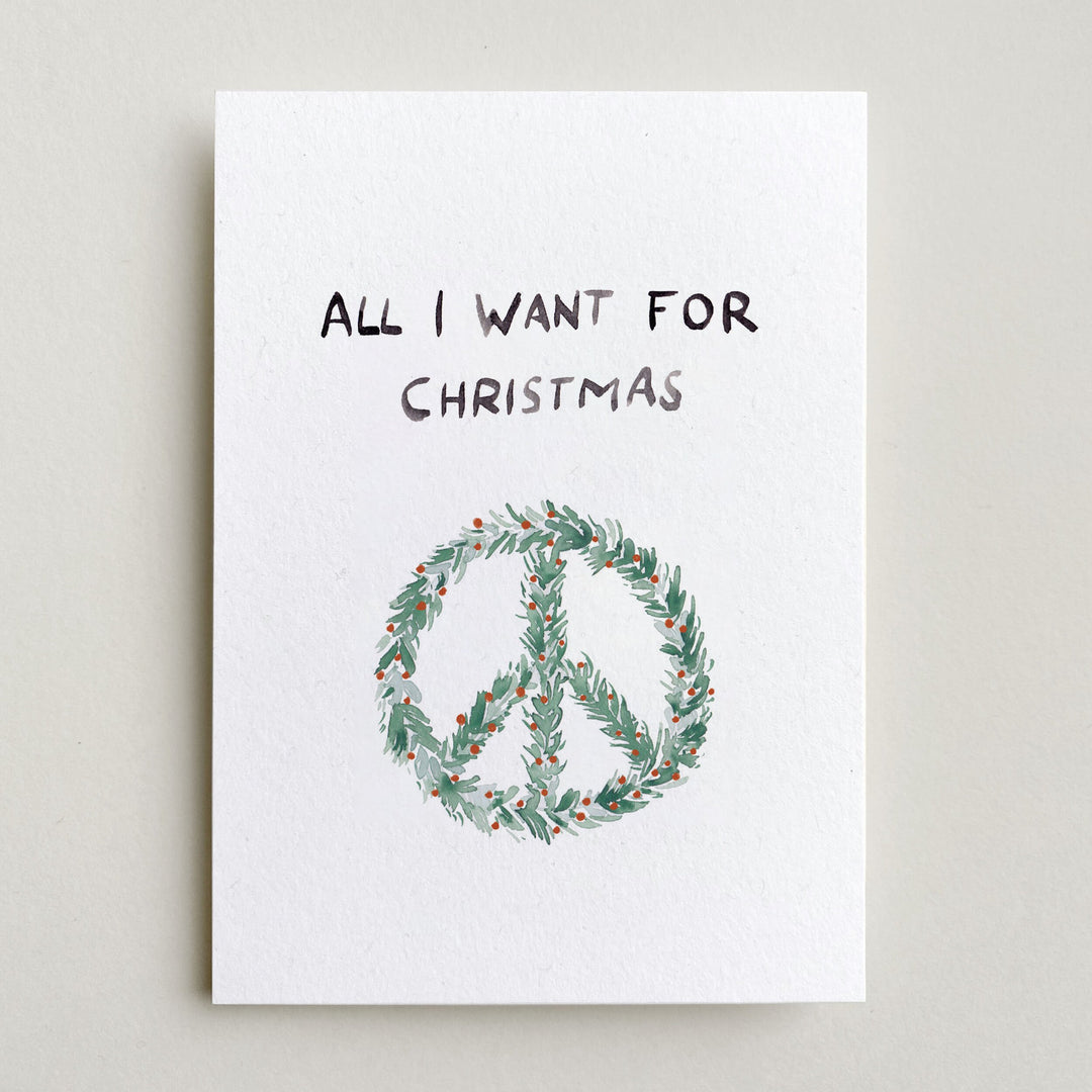 Farina Kuklinski Grußkarte Frieden - All I want for Christmas  | Weihnachtskarte