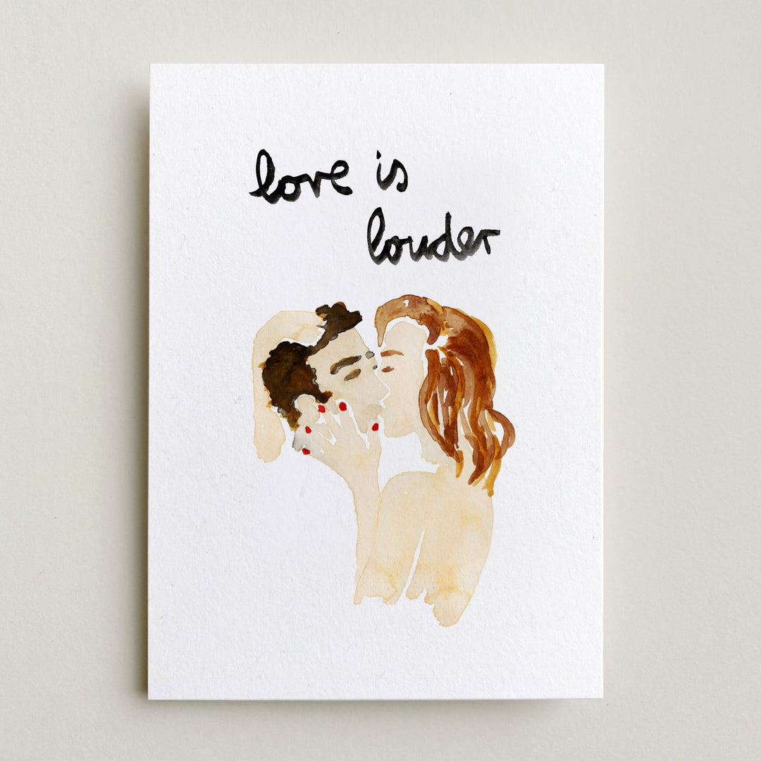 Farina Kuklinski Grußkarte Love is louder | Grußkarte mit Kuss