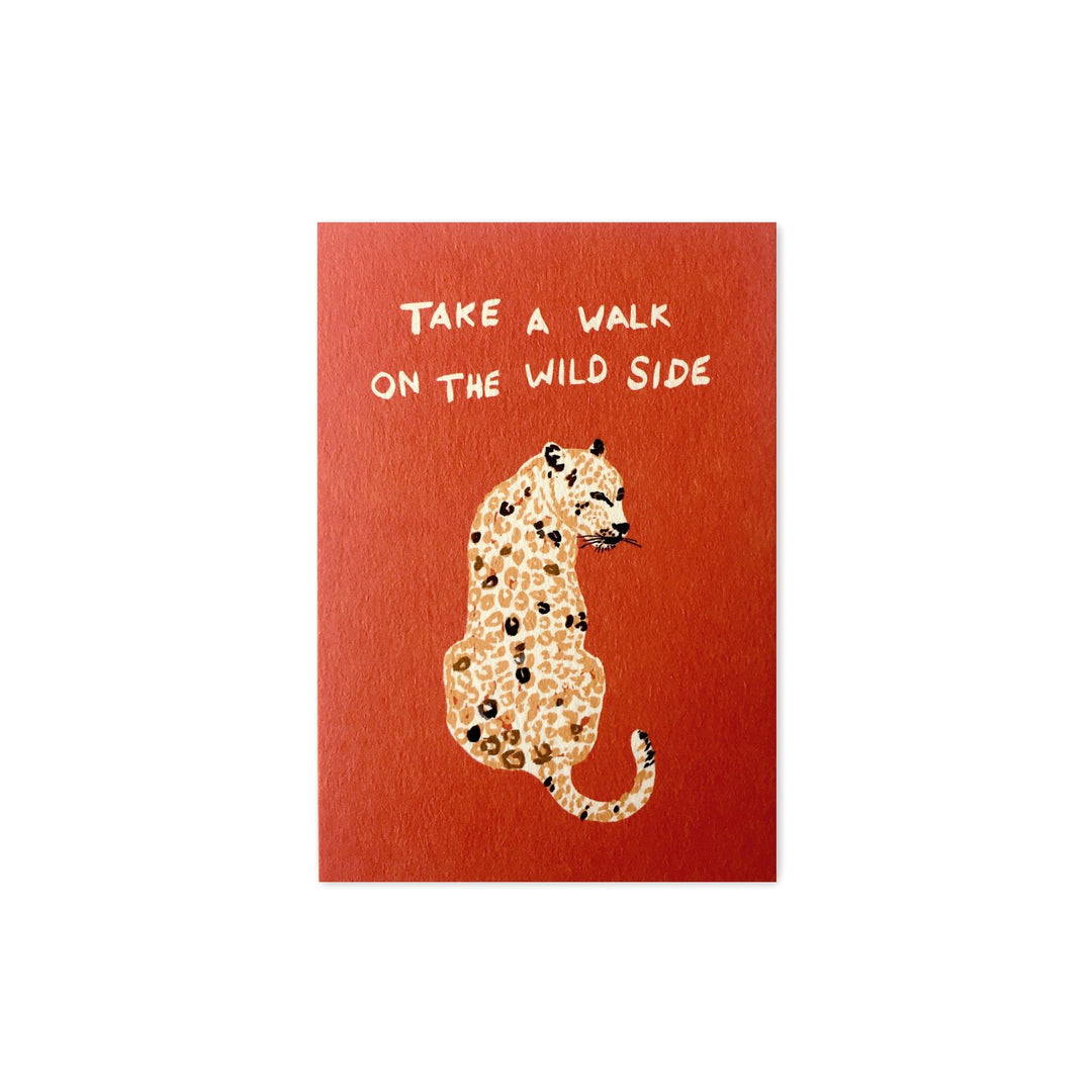 Farina Kuklinski Grußkarte Take a walk on the wild side | Grußkarte mit Leopard