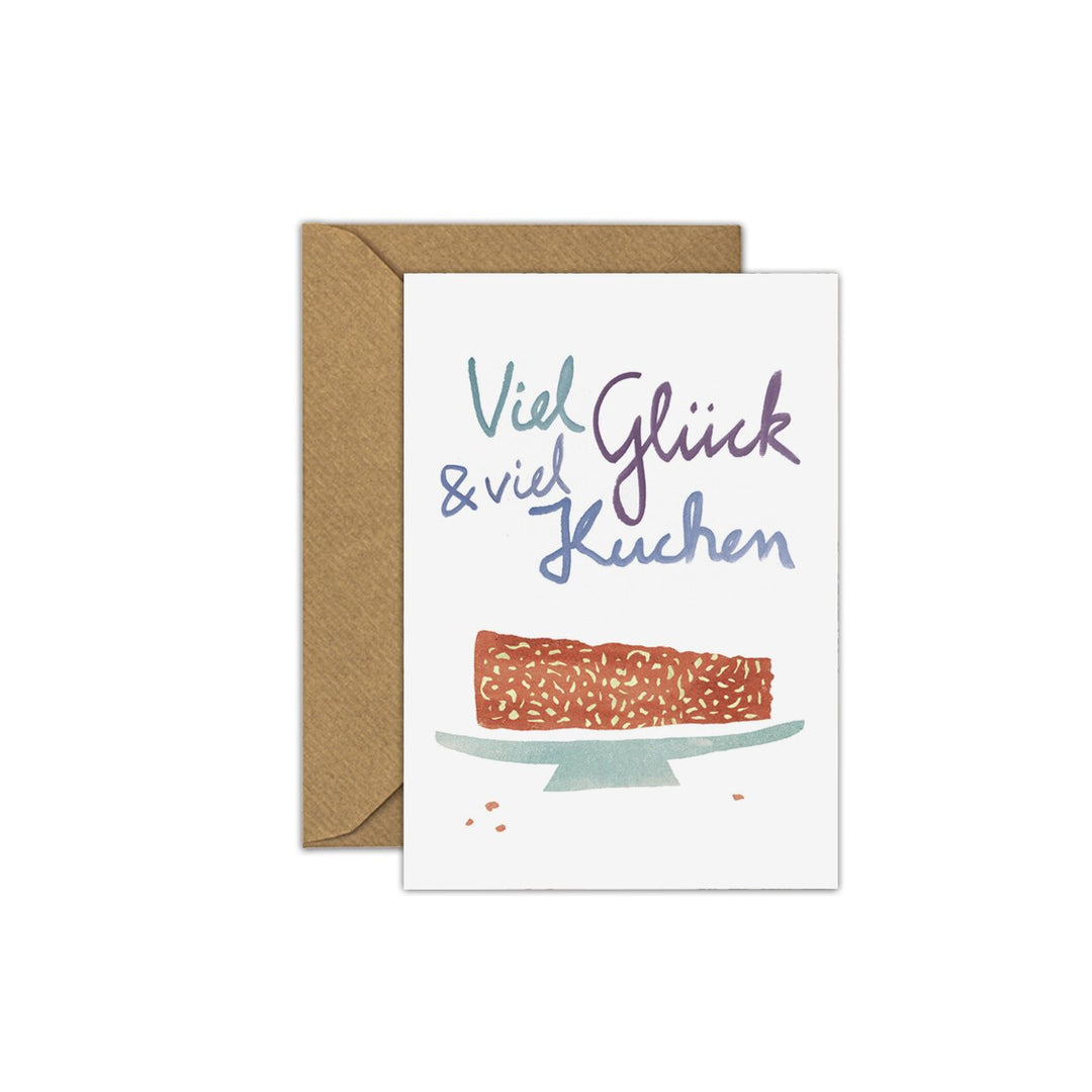 Farina Kuklinski Grußkarte Viel Glück und viel Kuchen | Grußkarte zum Geburtstag