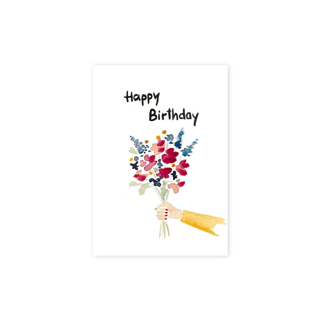 Farina Kuklinski Postkarte Happy Birthday mit Blumenstrauß | Geburtstagskarte