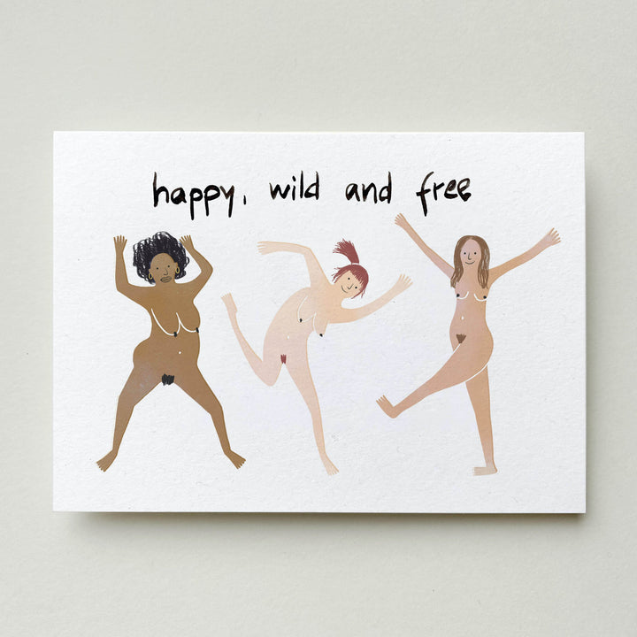Farina Kuklinski Postkarte Happy, wild and free  | Grußkarte
