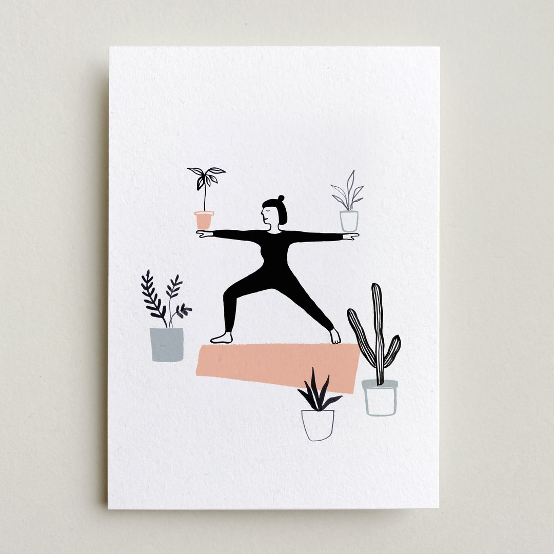 Farina Kuklinski Postkarte Yoga Warrior | Grußkarte