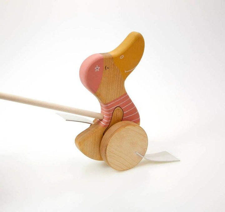 Friendly Holzspielzeug Lauflernente rosa Holzspielzeug