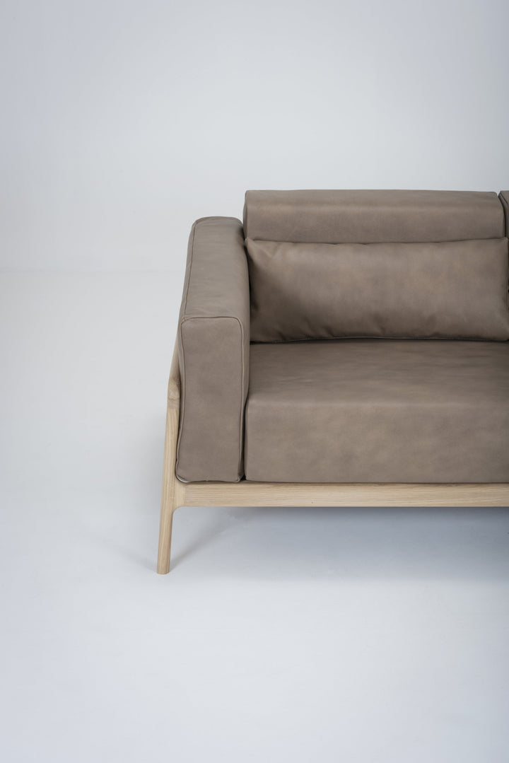 Gazzda Sofa FAWN Sofa 2-Sitzer 180cm mit Lederbezug