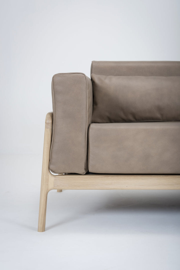 Gazzda Sofa FAWN Sofa 2-Sitzer 180cm mit Lederbezug