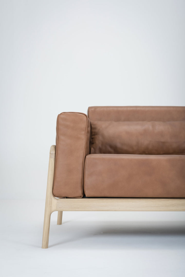 Gazzda Sofa FAWN Sofa 2-Sitzer 180cm mit Lederbezug