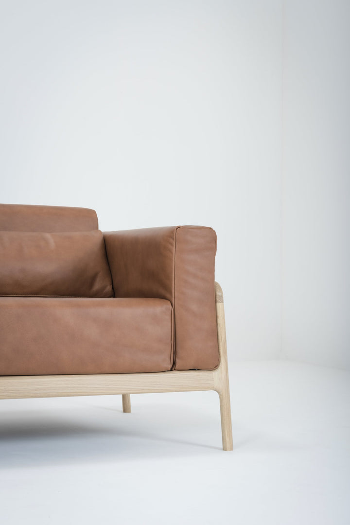 Gazzda Sofa FAWN Sofa 2-Sitzer 180cm mit Lederbezug