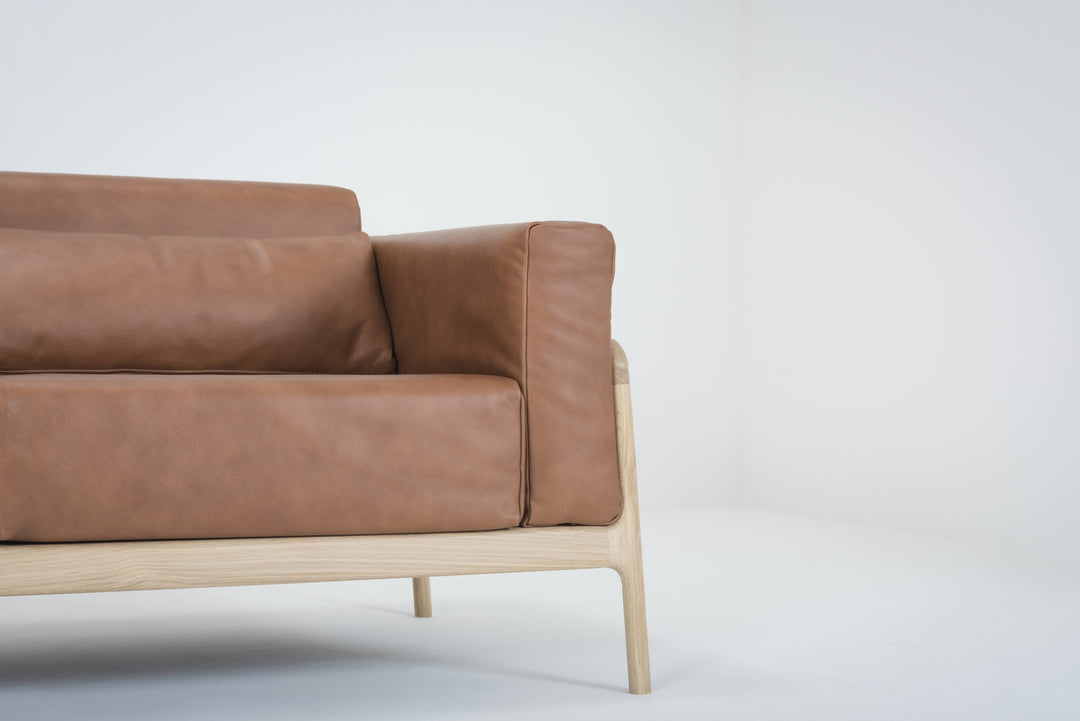 Gazzda Sofa FAWN Sofa 2-Sitzer 180cm mit Lederbezug