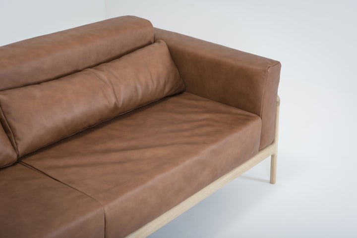 Gazzda Sofa FAWN Sofa 3,5-Sitzer 240cm mit Lederbezug