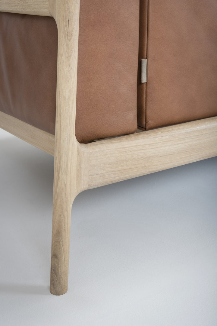 Gazzda Sofa FAWN Sofa 3,5-Sitzer 240cm mit Lederbezug