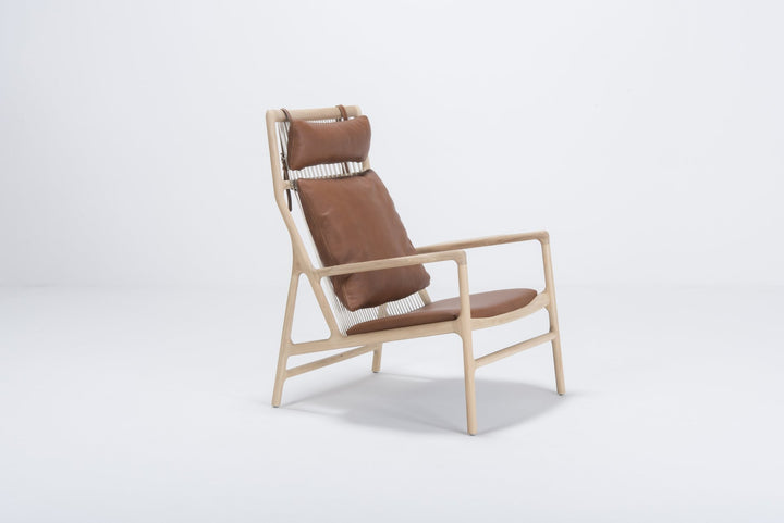 Gazzda Stuhl Dedo Lounge Chair mit Lederbezug