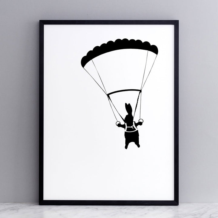 HAM by Jo Ham Kunstdruck Kunstdruck Fallschirm springender Hase, 30x40cm PreOrder
