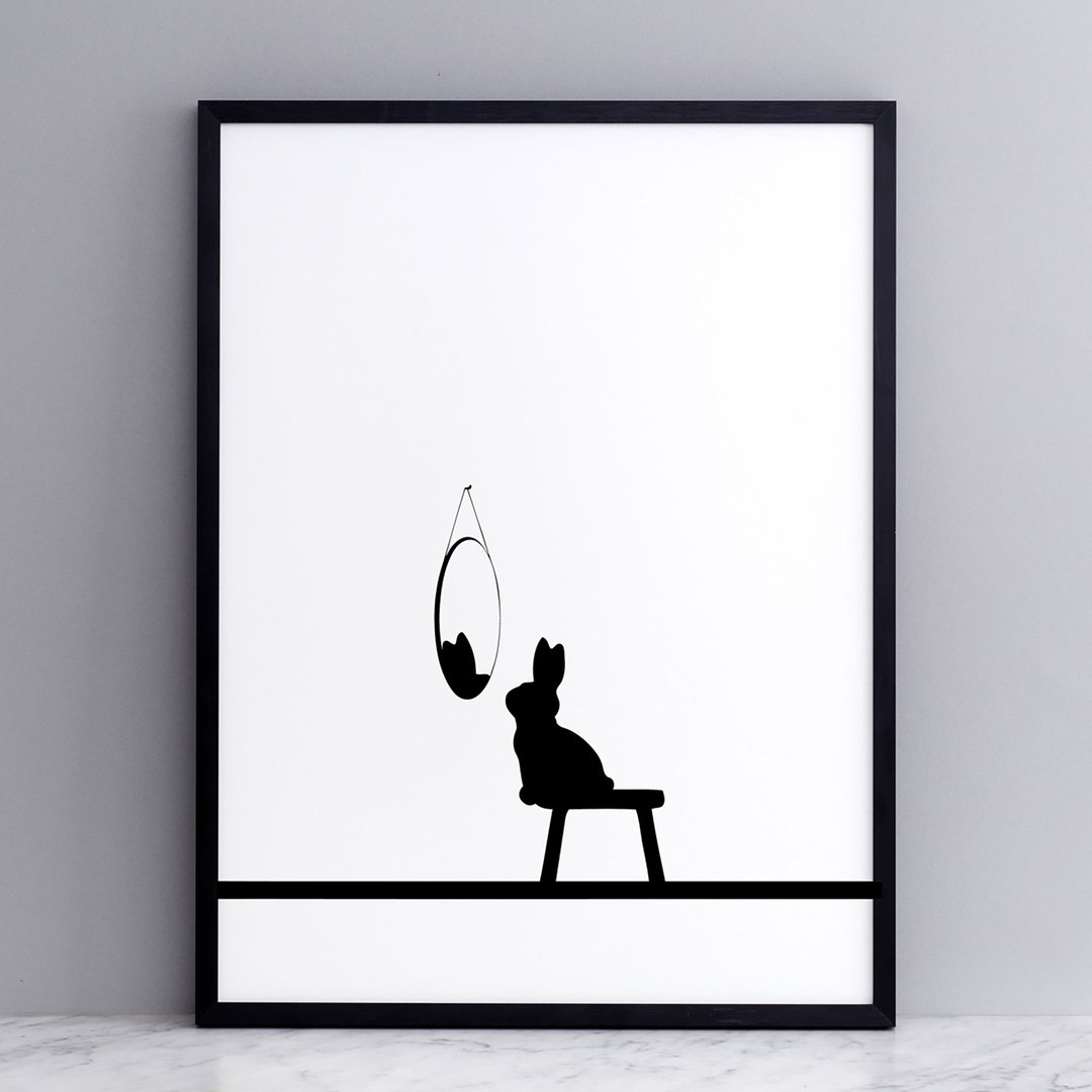 HAM Rabbits | Art print reflecting rabbit, 30x40cm | Nauli & Stories