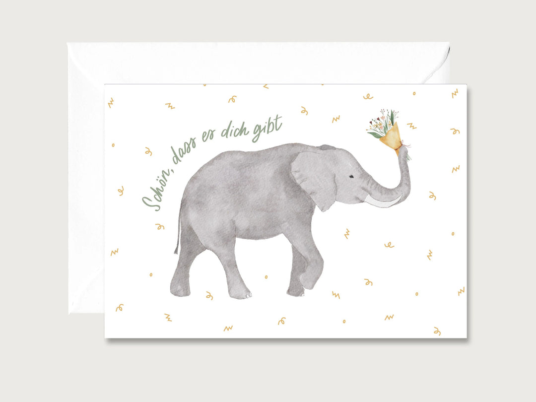 Herz & Papier Geburtstagskarte Grußkarte - Geburtstagskarte - Elefant