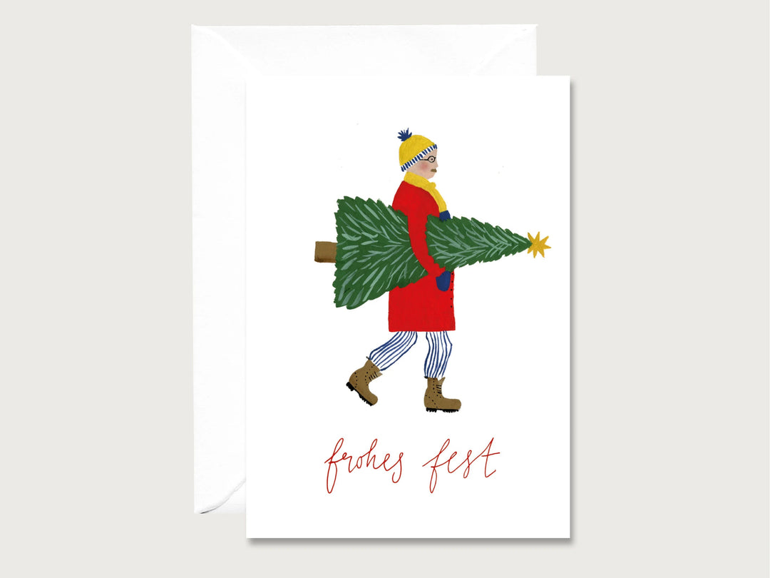 Herz & Papier Weihnachtskarte Weihnachtskarte - frohes Fest - Weihnachtsbaum kaufen