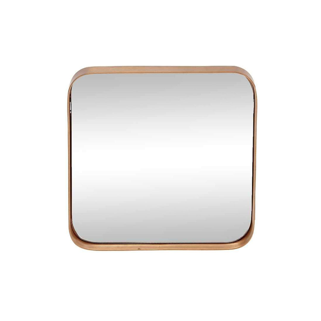 Hübsch Spiegel Quadratischer Spiegel mit Kupferrahmen, 31x31cm