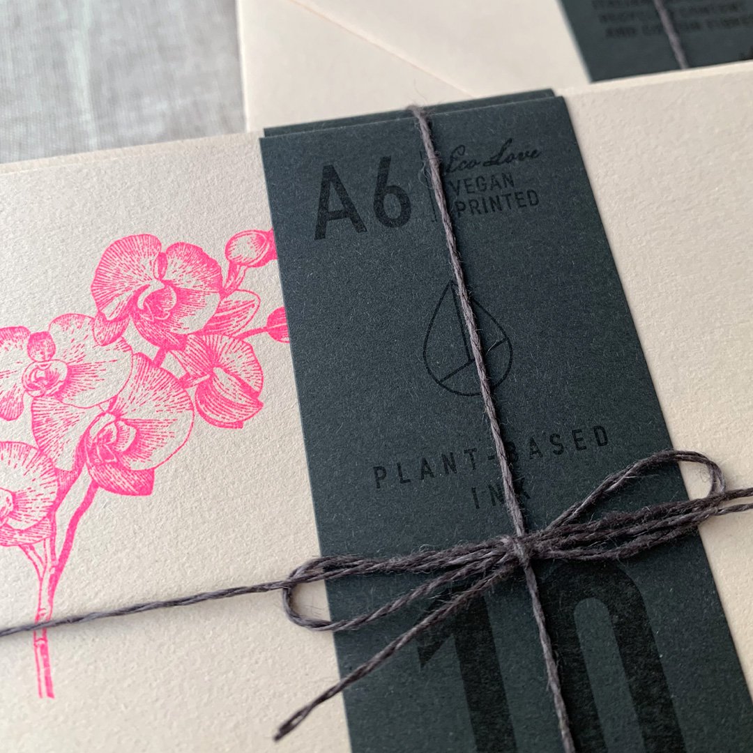 Hungry Paper A6-Briefkarten-Set / Premium  / Orchidee