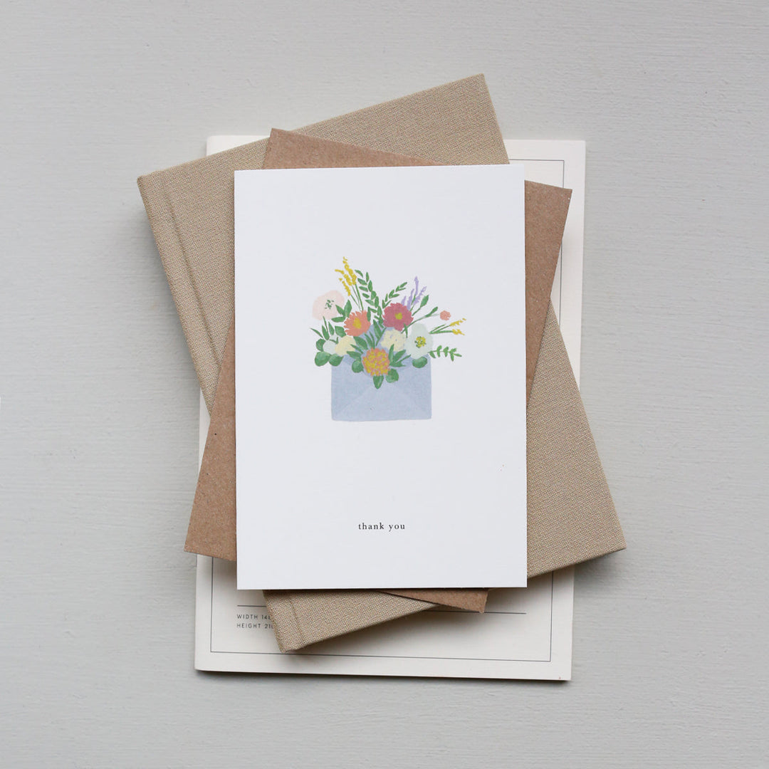 Kartotek Grußkarte Dankeskarte - Thank you - Blumen im Umschlag
