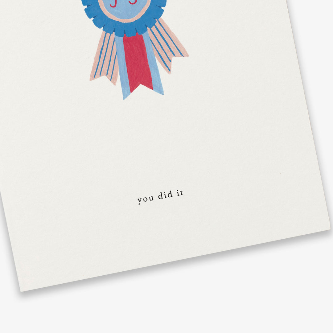 Kartotek Grußkarte Glückwunschkarte - you did it! Rosette