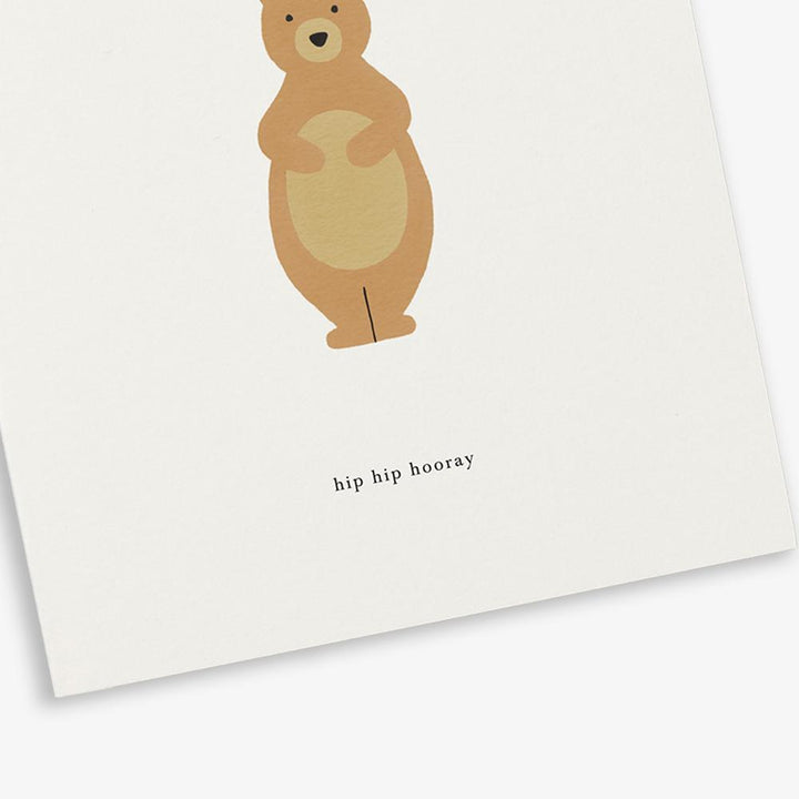 Kartotek Grußkarte Grußkarte - Hip Hip Hooray mit Bär