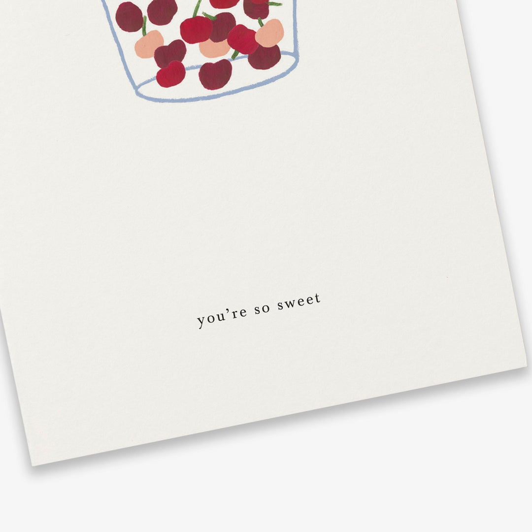 Kartotek Grußkarte Grußkarte - You're so sweet! Kirschen im Umschlag