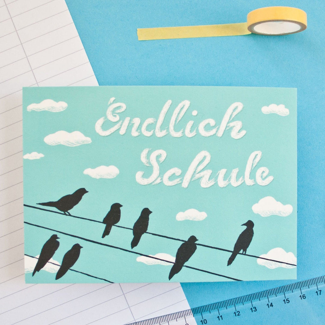 Katja Rub Grußkarte Postkarte Endlich Schule