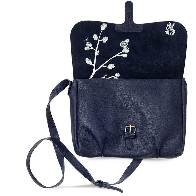 Keecie Tasche Kleine Messenger Bag - Flora und Fauna dunkelblau