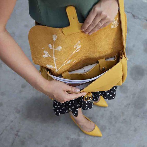 Keecie Tasche Kleine Messenger Bag - Flora und Fauna gelb