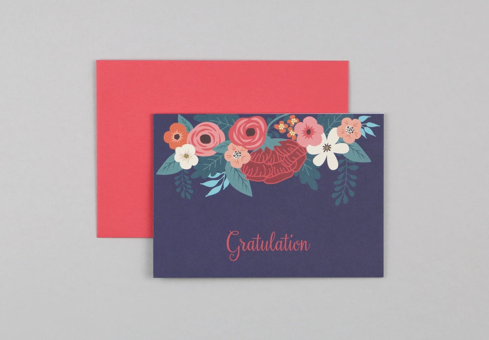 KunstanPapier Gratilationskarte Grußkarte Gratulation mit Blumen