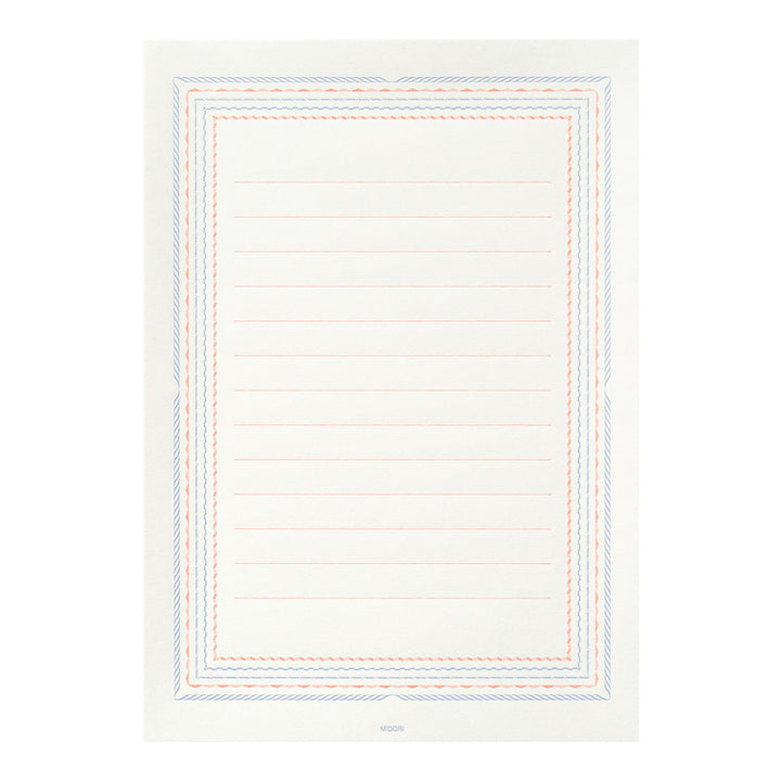 Midori Briefpapier Briefpapier - blau rot - Letterpress