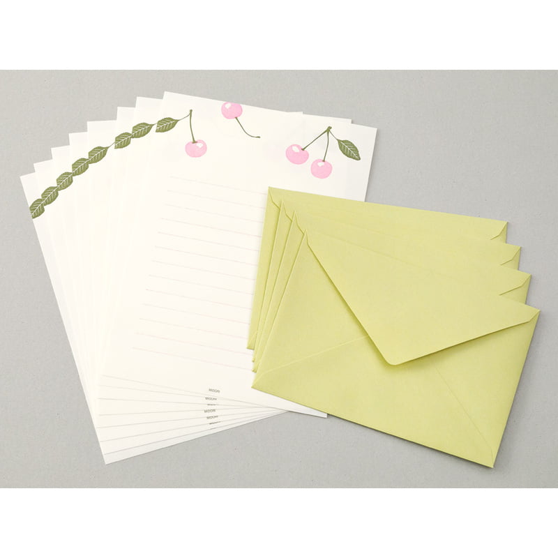 Midori Briefpapier Briefpapier Kirschen - Letterpress