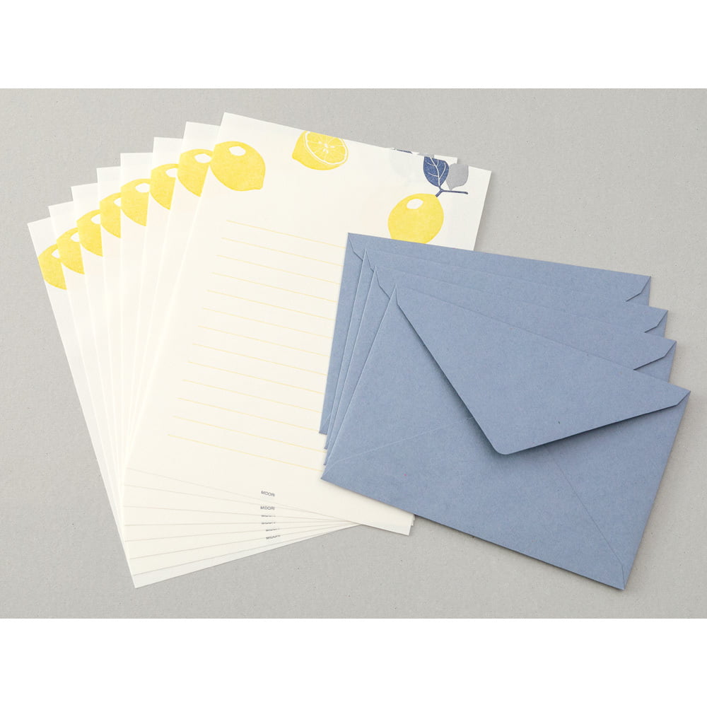 Midori Briefpapier Briefpapier Zitronen - Letterpress