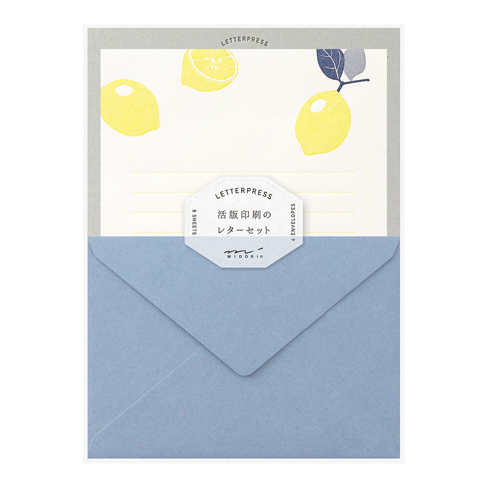 Midori Briefpapier Briefpapier Zitronen - Letterpress