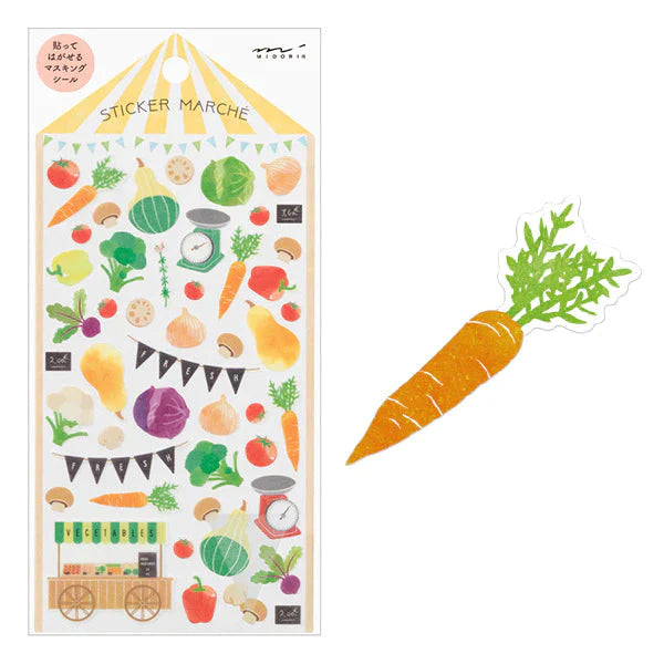 Midori Deko-Aufkleber Gemüse Sticker Marché