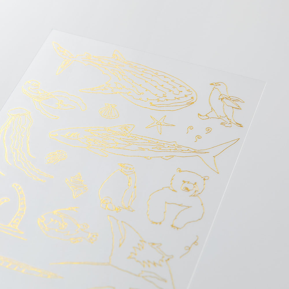 Midori Deko-Aufkleber Transfer Sticker Foil Sea creatures