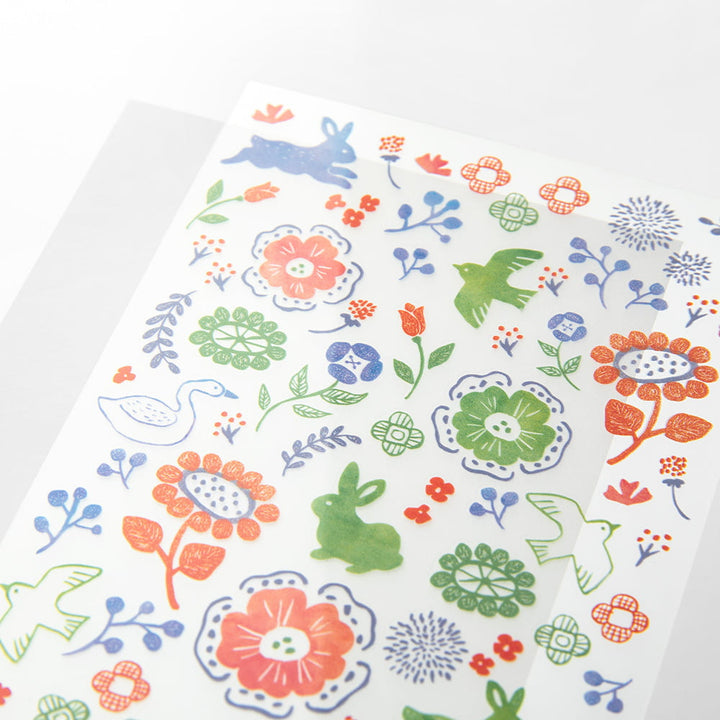 Midori Deko-Aufkleber Transfer Sticker Scandinavian Textile Pattern
