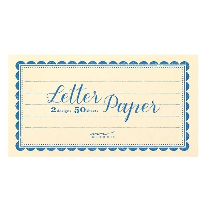 Midori Lettersets & Letter Paper - Message Letter Card Set - one stroke letter paper - cream