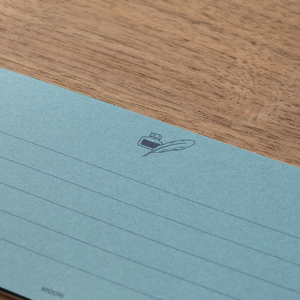 Midori Lettersets & Letter Paper - Message Letter pad Giving a Color - Blue