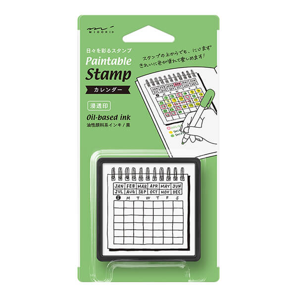 Midori Stempel Midori pre-inked Stamp - Kalender - Stempel zum Kolorieren