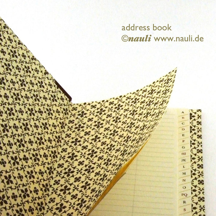 Nauli Adressbuch Adressbuch A6 Sternblumen braun