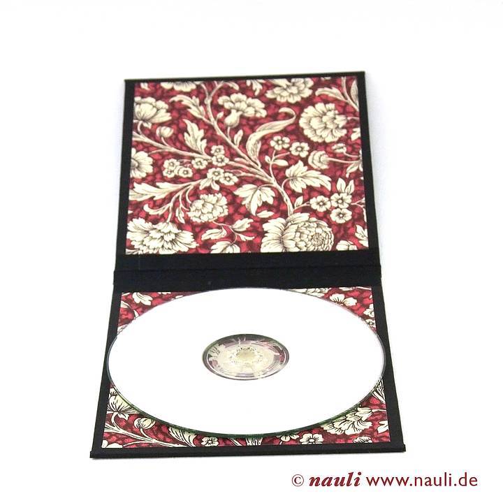 Nauli CD / DVD Hülle für 1 CD CD/DVD Hülle schwarz rot Renaissance Blumen