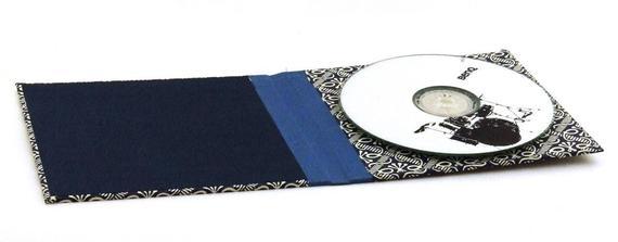 Nauli CD / DVD Hülle für 1 CD CD Hülle | DVD Verpackung | Wachsbatik blau weiß