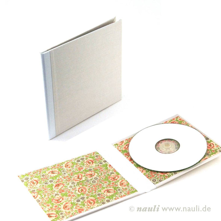 Nauli CD / DVD Hülle für 1 CD CD Hülle lichtgrau hell-rosa Blumenwiese