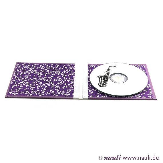 Nauli CD / DVD Hülle für 1 CD violett weiß CD Hülle lilac - lila Blumen