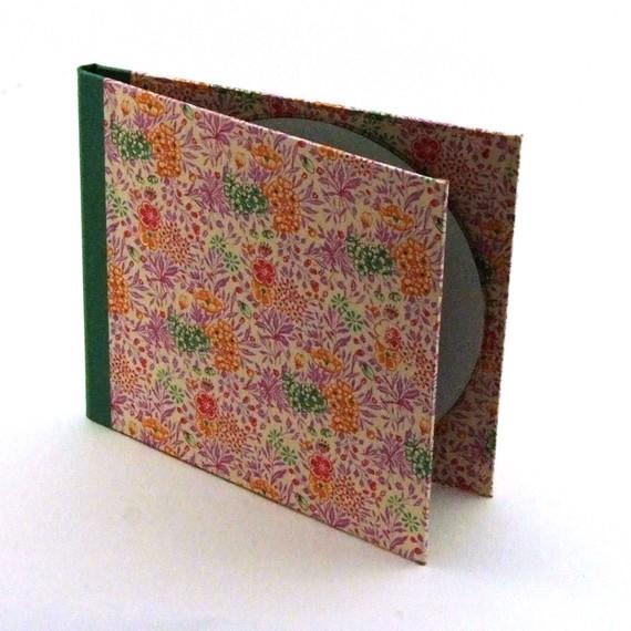 Nauli CD / DVD Hülle für 2 Discs Doppel CD Hülle Sommerblumen rosa lila grün