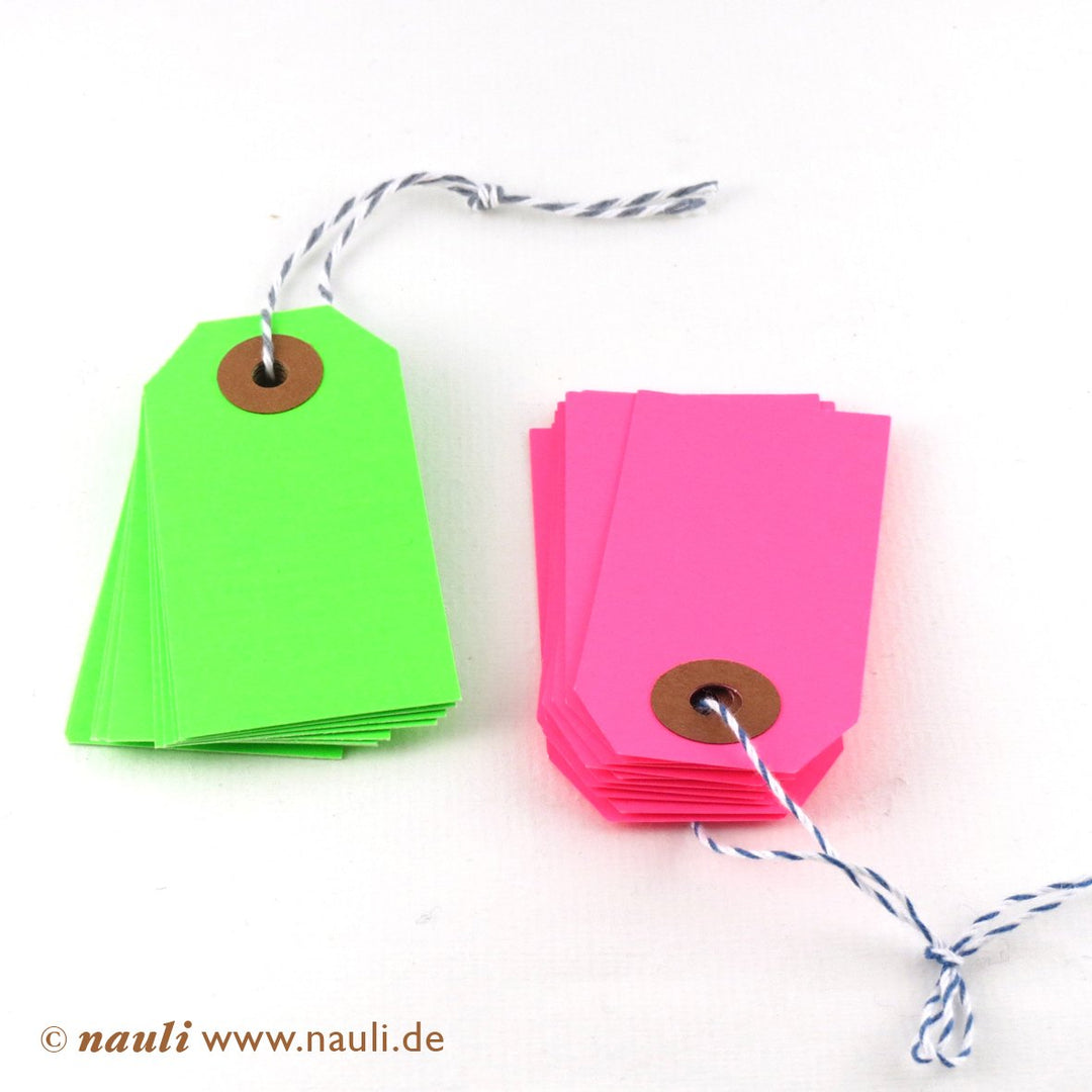 Nauli  Geschenkanhänger Neon Geschenkanhänger grün pink rot gelb