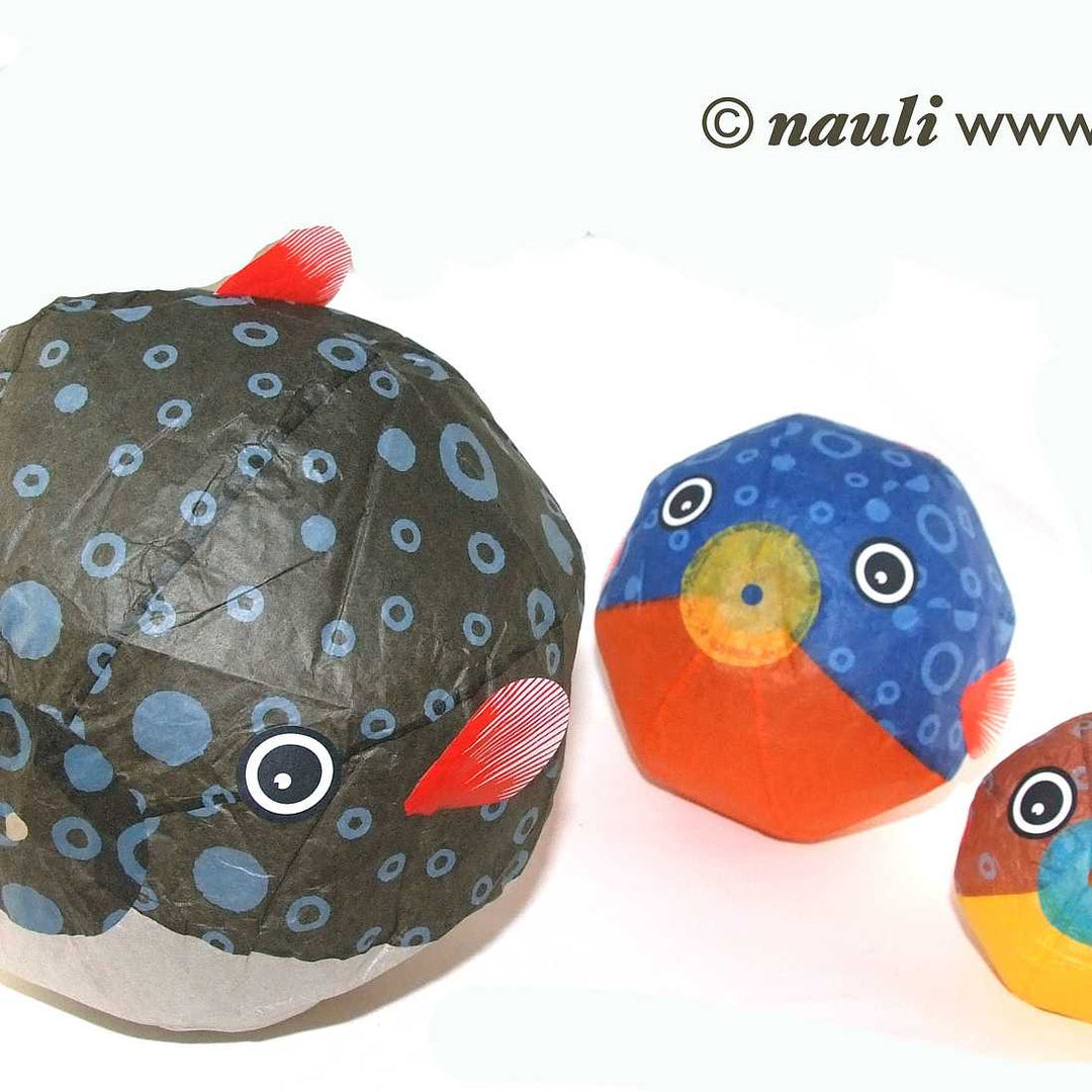 Nauli Japanischer Papierballon 3er Set Papierballon Kugelfisch
